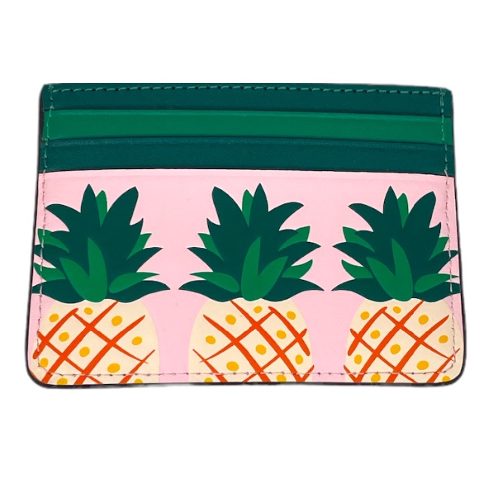Kate Spade Pineapples Colada Credit Card Wallet Green Pink
